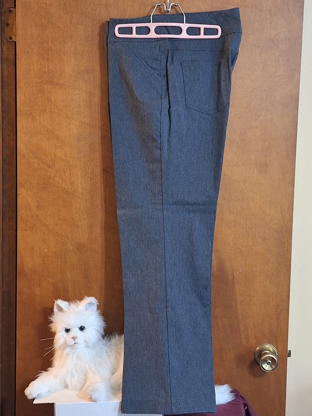 Womens  Gray Dress Pants - Classic Straight Fit